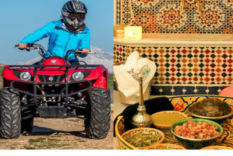 Marrakesh: Palmeraie-quad en traditionele Marokkaanse spa
