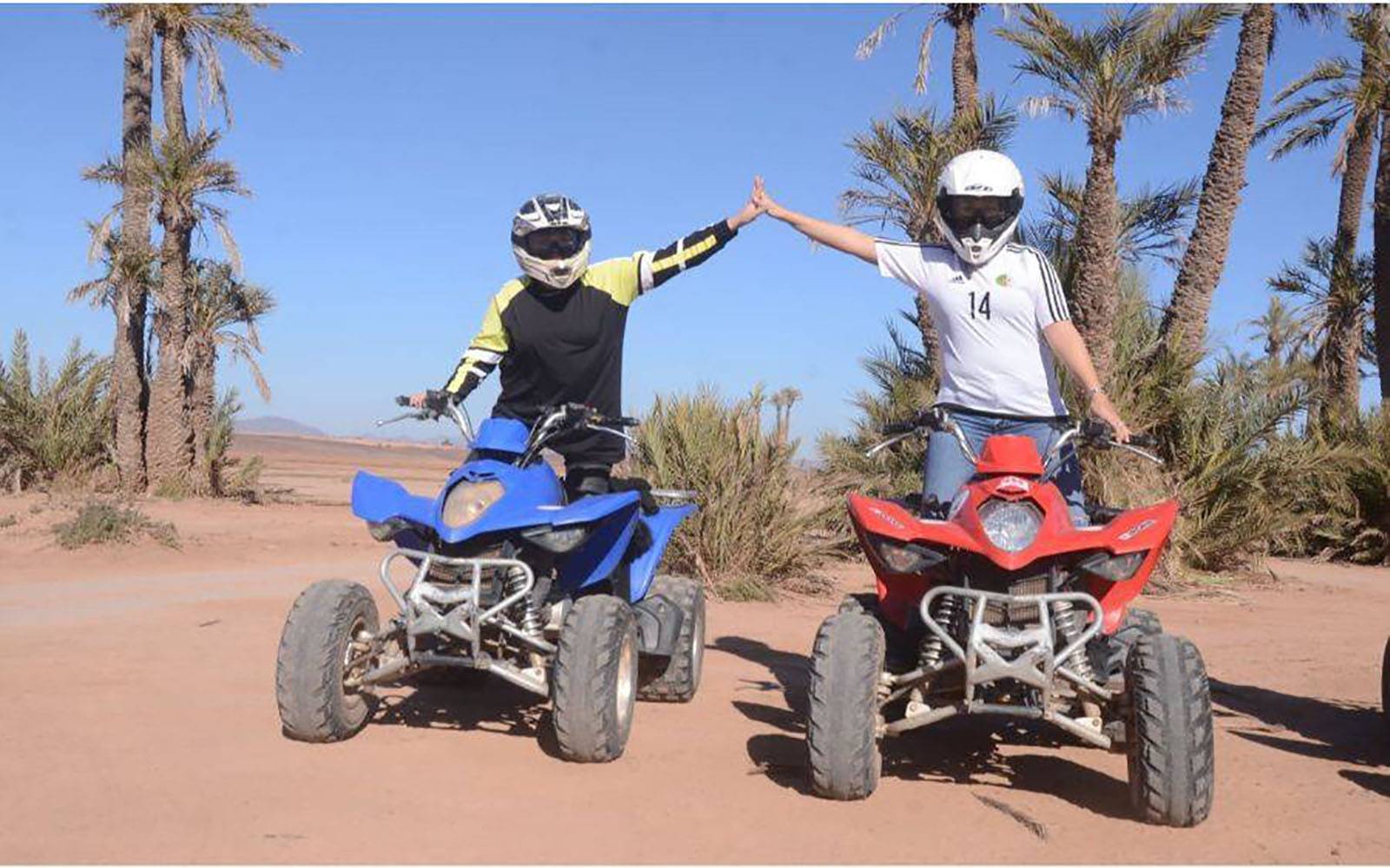 Marrakesh: Palmeraie-quad en traditionele Marokkaanse spa