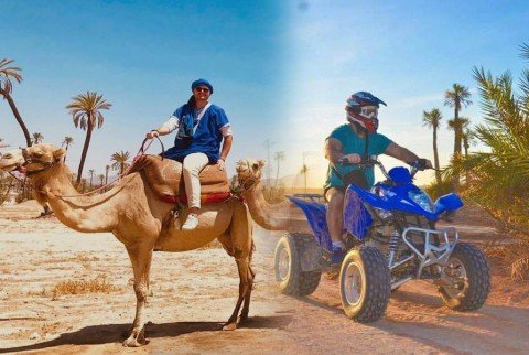 Kameelrit en quad in Marrakech Palmeraie