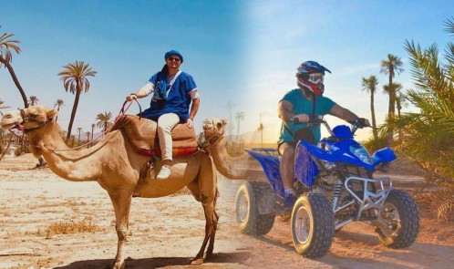 Kameelrit en quad in Marrakech Palmeraie