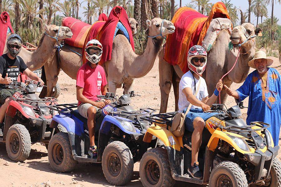 Kameelrit en quad in Marrakech Palmeraie