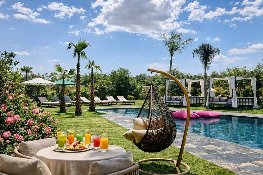 Ballonvaart bij zonsopgang, dagpas voor het zwembad & lunch in Marrakech